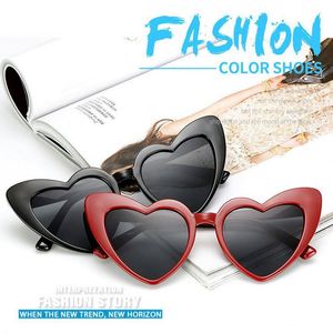 Gafas de Sol de Moda con Logotipo Personalizado, Lindas, Sexys, Retro, de Ojo de Gato, Vintage, para Mujer, Montura Grande, Gafas de Sol con Forma de Corazón - Product Image 4