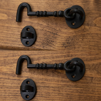 Loquet à crochet et œillet en acier au carbone noir mat de 4 pouces, lot de 2, à visser, durable, installation facile pour la sécurité des portes et fenêtres