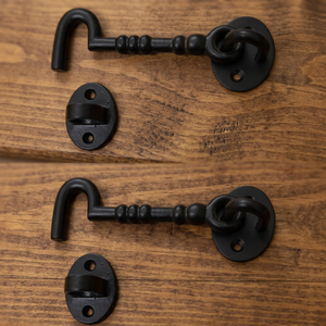 Loquet à crochet et œillet en fonte noir mat de 4 pouces, lot de 2, pour la sécurité des portes et des fenêtres - Product Image 3