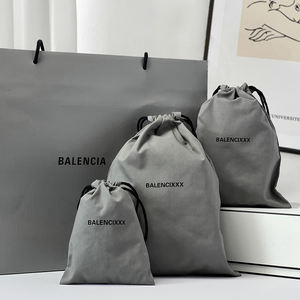 Роскошная брендовая Экологически чистая сумка для хранения, мягкая Пылезащитная сумка для одежды, из серого холста, Подарочная сумка из переработанного хлопка на шнурке - Product Image 3