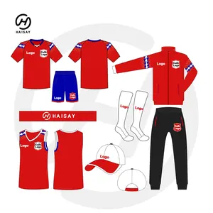 Hoge Kwaliteit Voetbal Jersey Custom Logo Quick Dry Ademende Voetbal Trainingspak Voetbal Uniformen Goedkope Voetbal Team Uniformen