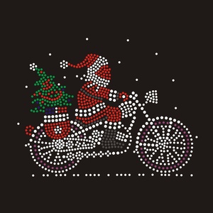 Santa Baby Rhinestone Transfer Prensa de calor Diseño de diamantes de imitación Hierro en piedra de cristal para Feliz Navidad - Product Image 5