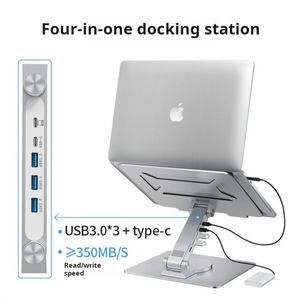 Support pour ordinateur portable X914, pivotant à 360 degrés, pliable, réglable, en aluminium, avec hub USB - Product Image 2
