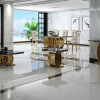 Neuer Stil European Luxury Can Custom ized Esstisch Restaurant Esstisch Set Edelstahl Esstisch Marmor