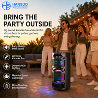 Speaker Party Rechargeable HANSUO HS-TS10V6 dengan Driver Bass 10 Inch, Tweeter Ganda, USB, TF, FM, dan Efek Lampu Dinamis