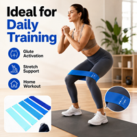 JInkeSilicone Lot de bandes de résistance en silicone à boucles, 5 niveaux, pour entraînement des fessiers, des hanches et des jambes, fitness, exercice, gym à domicile, yoga, étirement élastique