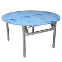 Table Ronde Moderne Runwood en Acier Inoxydable Pliable pour Intérieur/Extérieur, Mariages, Banquets et Fêtes