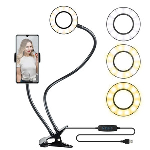 ที่ยึดโทรศัพท์แบบวงแหวนพร้อมไฟ LED สำหรับถ่ายภาพ วิดีโอ และเซลฟี่ - Product Image 1