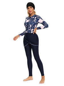 SIPO – pantalon à manches longues avec jupe courte, chapeau, 4 pièces, maillot de bain pour femmes musulmanes, Burkini musulman - Product Image 3