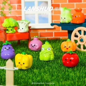 Figuras de Vegetales en 3D Lanshuo, Resina Plástica, DIY, Llavero, Decoración para Teléfono, Artículos Decorativos de Dibujos Animados, Empaque Mixto - Product Image 1