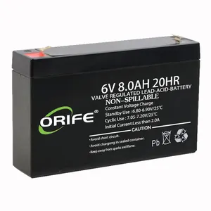 ORIFEUPSおもちゃサイクル使用6v8ah16ah管状セルAGM鉛蓄電池