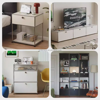 Buffet TV extensible de module d'armoire de rangement d'assemblage facile d'acier inoxydable de concepteur de Style du milieu du siècle pour le salon