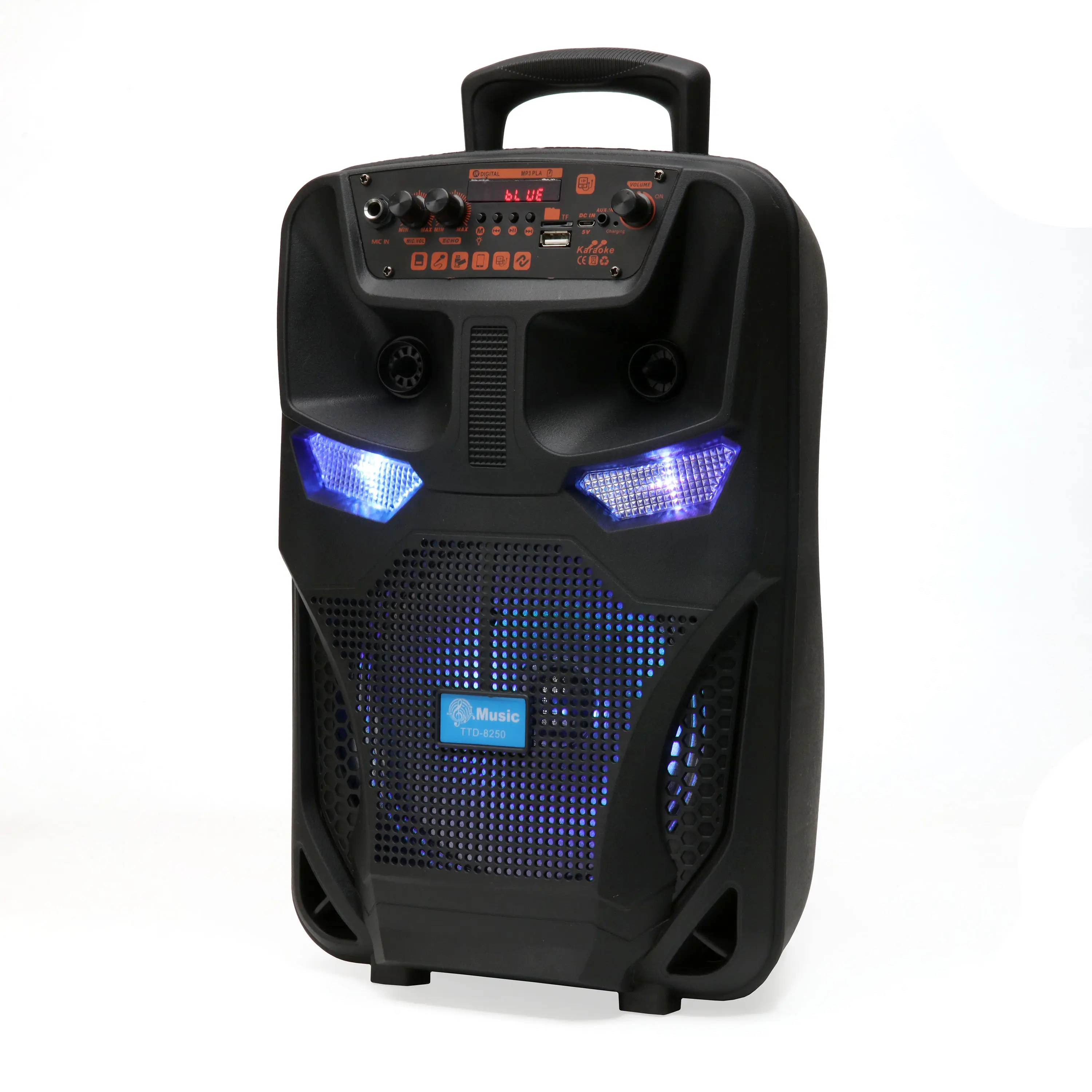 Fabrika ucuz TTD-8250 8 inç ses çalar Karaoke renkli kablosuz taşınabilir hoparlör kaliteli subwoofer