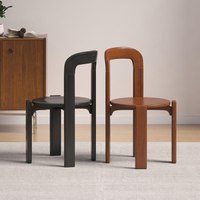 Silla de Comedor de Madera Maciza Minimalista de Estilo Retro de Mediados de Siglo, Diseño Ecológico, Estilo de Lujo Ligero para Cafeterías y Restaurantes