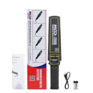 Detektor logam genggam lampu <span class=keywords><strong>LED</strong></span> menyala dalam gelap Alarm suara/cahaya sensitivitas 6CM untuk pemindai tubuh keselamatan tongkat keamanan kereta bawah tanah - Product Image 6