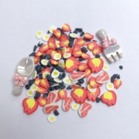 Mélange de confettis et de tranches pour slime DIY et loisirs créatifs, motifs Feu d'artifice, Pêche, Œuf, Résine, Cuillère, Fourchette, Breloques, Argile polymère