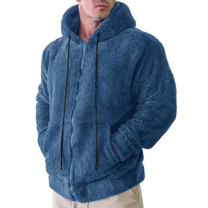 패션 남성 풀오버 까마귀 지퍼 양털 스웨터 긴 소매 포켓 Streetwear 캐주얼 겨울 따뜻한 아웃웨어 포켓 후드