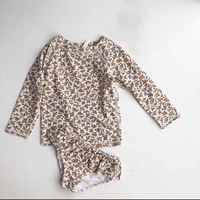 2022 chicas jóvenes precioso Floral una pieza Rashguard traje de baño cremallera cierre frontal y volantes aberturas en las piernas natación de una pieza