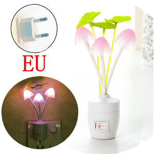 AC 110V 220V Creative חיישן נורות מקורה חדר קיר תפאורה צבעוני פטריות <span class=keywords><strong>Led</strong></span> לילה אור - Product Image 6