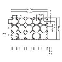 Rak Baterai 18650-3x5 untuk Perakitan Paket Lithium Isi Ulang, Sistem Pengunci Snap, Modular, 15 Sel, Braket Interlocking