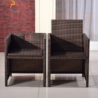 Ensemble de mobilier d'extérieur moderne Chaises de luxe 9 pièces en corde tissée Ensemble de tables d'extérieur en rotin