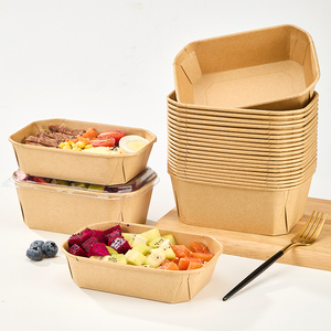 Boîte d'emballage pour la restauration rapide, prix d'usine, écologique, logo personnalisé, boîte à emporter en papier kraft pour hamburgers - Product Image 1