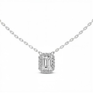 Colgante de Diamante Cultivado en Laboratorio con Corte Esmeralda de 0.50 Quilates para Mujer, Color VVS VS EF, Plata de Ley 925, Oro de 10KT 14KT 18KT, Joyería Fina - Product Image 3
