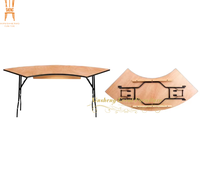 Table de pique-nique extérieure pliable en forme de serpent serpentin en bois avec design contemporain pour banquet et mariage