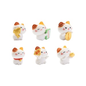 Figurine miniature mignonne en PVC Chat porte-bonheur pour la décoration DIY de micro-paysages, accessoire pour mini-voiture et ornement de bureau - Product Image 5