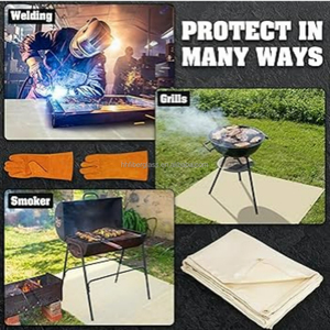 Manta Industrial para Soldadura y Protección Contra Incendios, Recubierta de PVC, 100% Fibra de Vidrio, Resistente al Calor y a las Salpicaduras, 4x4 pies - Product Image 5
