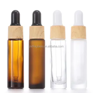Hot Sale 10ml Amber Clear Glass Serum Bottle with Dropper 1/3 oz Essential Oil Attar for Skin Care Perfume Bottle