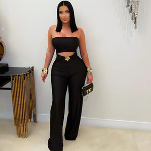Combinaisons amples et décontractées pour femmes, taille mi-haute, coupe régulière, en polyester écologique, sans manches, longueur complète, élégantes, vente en gros - Product Image 4