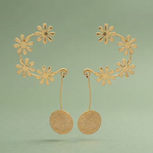 Boucles d'oreilles manchette en laiton faites à la main, style bohème ethnique classique unisexe, pour anniversaire - Product Image 4