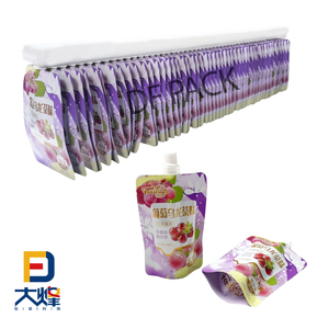 Bolsa <span class=keywords><strong>de</strong></span> plástico personalizada al por mayor para envasado <span class=keywords><strong>de</strong></span> bebidas y jugos, con boquilla y riel guía - Product Image 1
