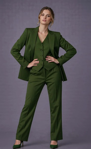 Conjunto de Traje de Tres Piezas para Mujer al por Mayor, Traje de Pantalón para Invitadas de Boda con Blazer, Chaleco y Pantalones a Medida, Atuendo Formal de Moda - Product Image 3