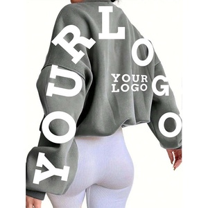 Set Personalizzato <span class=keywords><strong>con</strong></span> <span class=keywords><strong>Felpa</strong></span> <span class=keywords><strong>Oversize</strong></span> <span class=keywords><strong>con</strong></span> <span class=keywords><strong>Cappuccio</strong></span> e Pantaloni della Tuta, Top Corto <span class=keywords><strong>con</strong></span> Collo Tondo per <span class=keywords><strong>Donna</strong></span>, 100% Cotone, Pullover per l'Inverno - Product Image 1