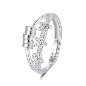 <span class=keywords><strong>Anillo</strong></span> Giratorio <span class=keywords><strong>de</strong></span> Diseño Original para Aliviar la Ansiedad para Mujer, Cuentas Giratorias <span class=keywords><strong>de</strong></span> la Suerte, Banda Abierta, Aleación Hipoalergénica para Uso Diario - Product Image 5