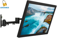 Support mural pour téléviseur hd avec bras articulé, pour écrans plats et moniteurs 13-42 pouces, VESA 75 à 200, Compatible avec RV d'extérieur