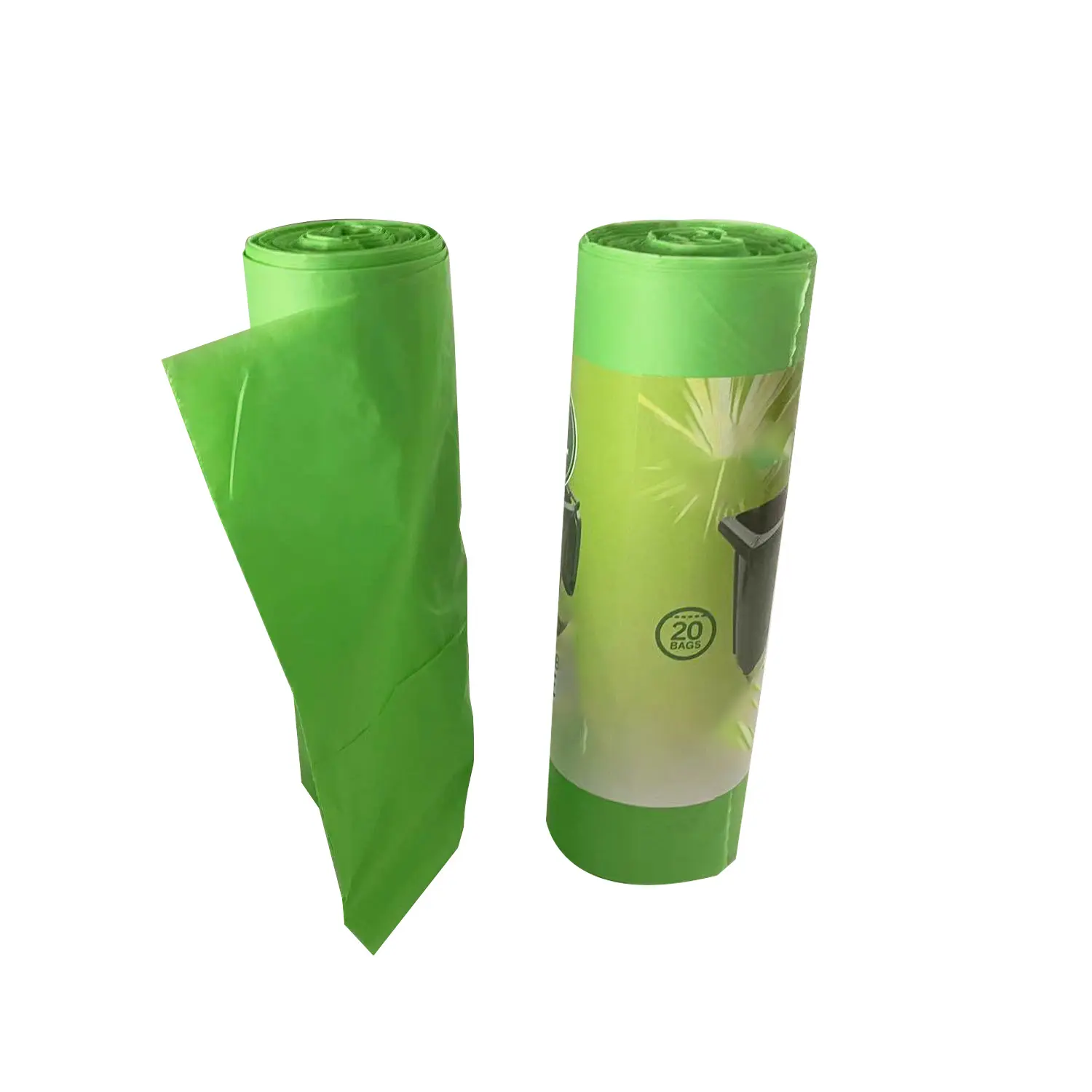 Bolsas de basura pequeñas de plástico PLA biodegradables 3mil personalizadas 13 33 galones rollos de revestimiento de latas de embalaje