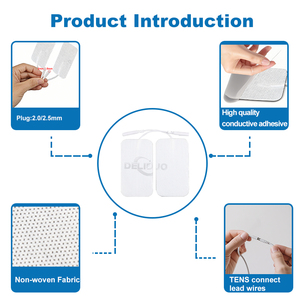 OEM/ODM 5*9 électrode Pad Pin <span class=keywords><strong>Patch</strong></span> réutilisable Gel auto-adhésif conducteur réutilisable remplacement électrodes complexes Tens Ems Pad - Product Image 6