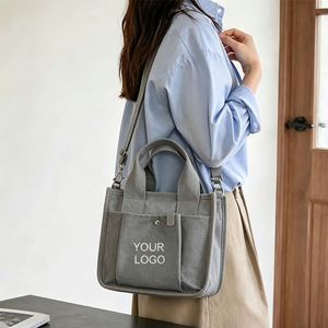 Custom High Quality <b>Plain</b> Eco Friendly Reusable <b>Large</b> Casual Shoulder Messenger <b>Canvas</b> Tote for Travel Shopping - Product Image 1