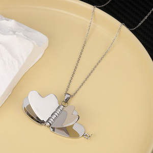 Collar con Colgante de Moda Personalizado de Acero Inoxidable 316L, Chapado en Oro PVD de 14K y 18K, Collar con Corazón, Collares en Blanco para Grabar - Product Image 5