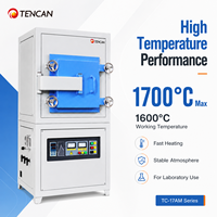 Four à atmosphère contrôlée haute température TENCAN TC-17AM 1700C, pré-vacuum, contrôle PID 50 segments, revêtement en alumine pour usage en laboratoire