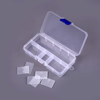 Boîte de rangement rectangulaire en plastique à 10 compartiments, amovible, transparente, pour bijoux, perles, accessoires et perles bouton