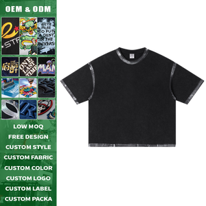 Camiseta de Hombre Estilo Vintage Streetwear con Efecto Desgastado y Salpicaduras de Pintura, Peso Pesado 285g - Product Image 3