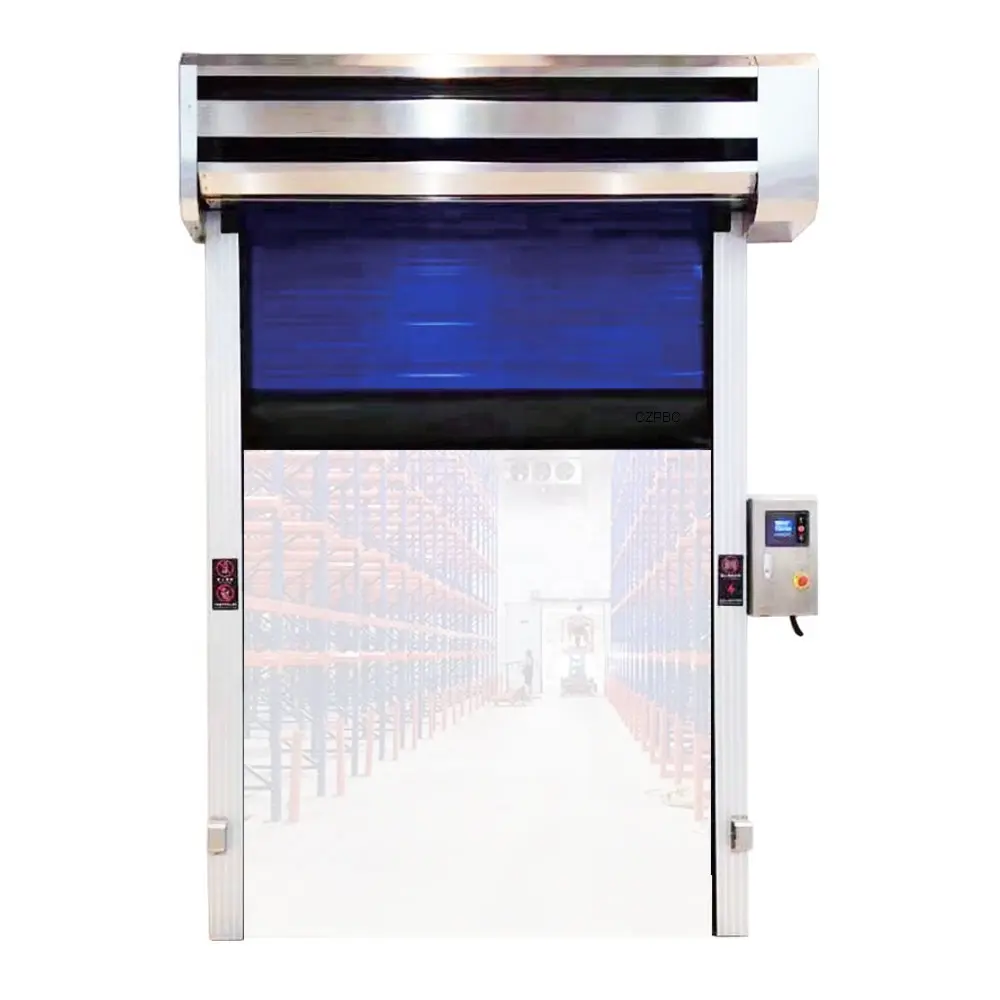 -35Cシーフード野菜断熱材冷蔵高速ローリングシャッタードア自動工業用冷蔵室ファブリックPVCドア