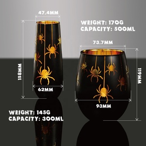 Kỳ nghỉ trang trí nội thất Halloween lọ thủy tinh trà ánh sáng người giữ ngọn nến rỗng container - Product Image 6