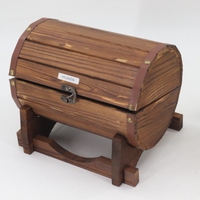 Boîte à souvenirs en pin gravée sur mesure avec coffre au trésor en cuir, boîte en bois style imitation antique