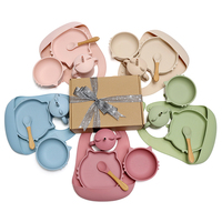 Ensemble de bols, assiettes, cuillères et fourchettes pour bébés en bois de bouleau de qualité alimentaire, avec logo personnalisé OEM/ODM et impression en relief, pour restaurants