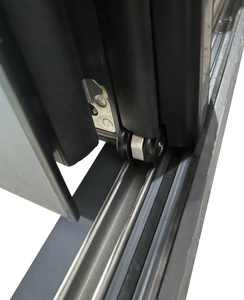 <span class=keywords><strong>Porte</strong></span> patio <span class=keywords><strong>coulissante</strong></span> à double battant en aluminium à rupture de pont thermique Penjoy, intérieur/extérieur moderne, double vitrage trempé, moustiquaire rétractable - Product Image 3